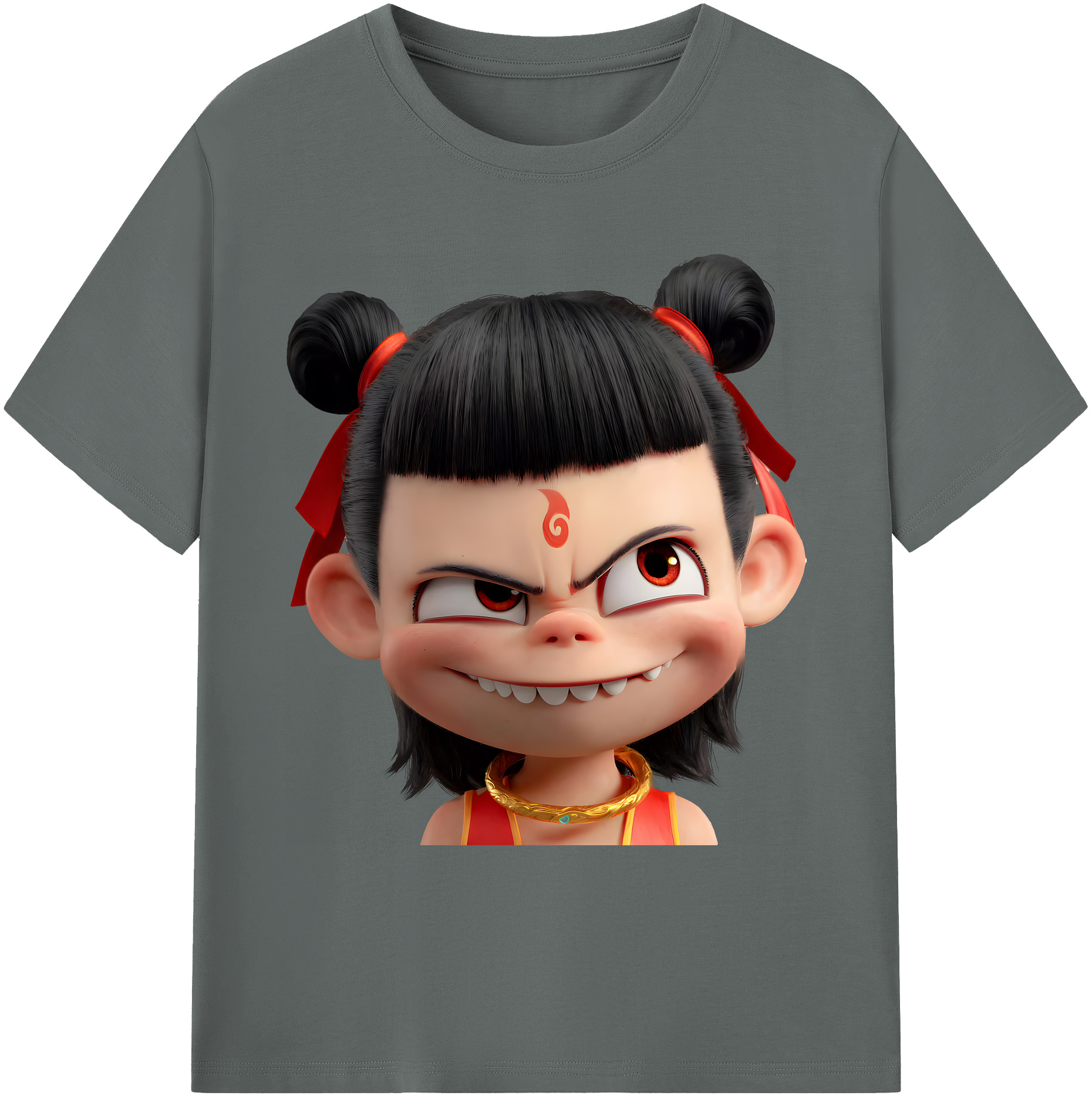 （画像用） Ne Zha 2 ナタ 魔童の大暴れ 綿100％ メンズ半袖Tシャツ｜肌触りやわらか＆通気性